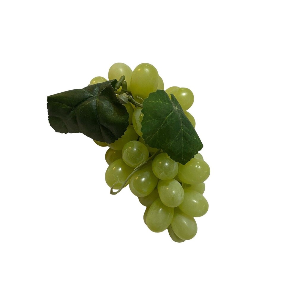 Green Rubber Faux Grapes Bunch With Leaves Fall Table Decor